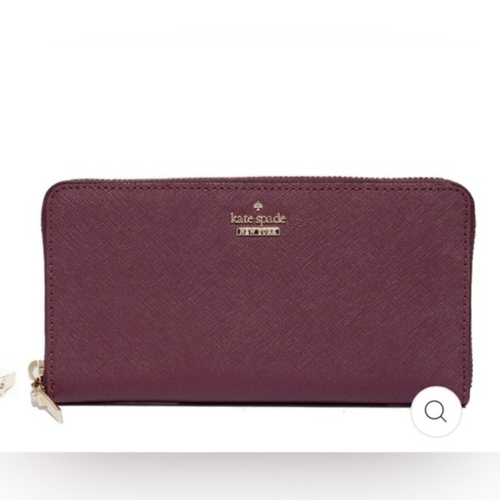 Kate Spade Maroon Zip-Around Wallet